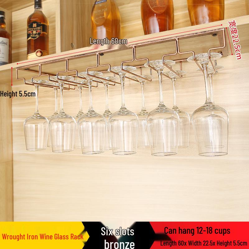 Red Wine Glass Hanging Rack for Stemware Display and Storage