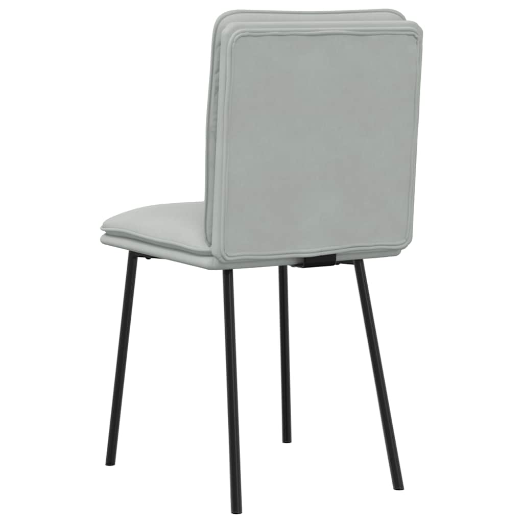Dining Chairs, 6 Pcs., Light Gray, Upholstered In Velvet