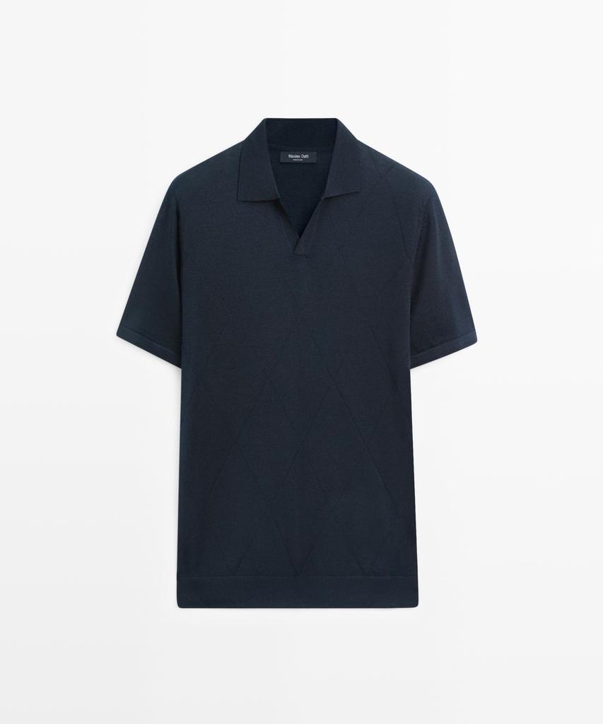 Masimodutti Diamond Pattern Jersey Polo