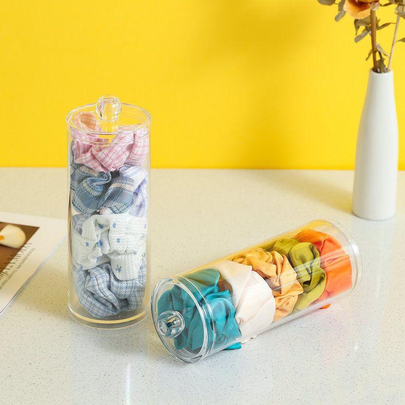 

Коробка для хранения резинок для волос Прозрачная коробка Коробка для хранения косметических ватных дисков Коробка для хранения аксессуаров для волос Заколка Коробка для хранения мелочей 20*6.5cm