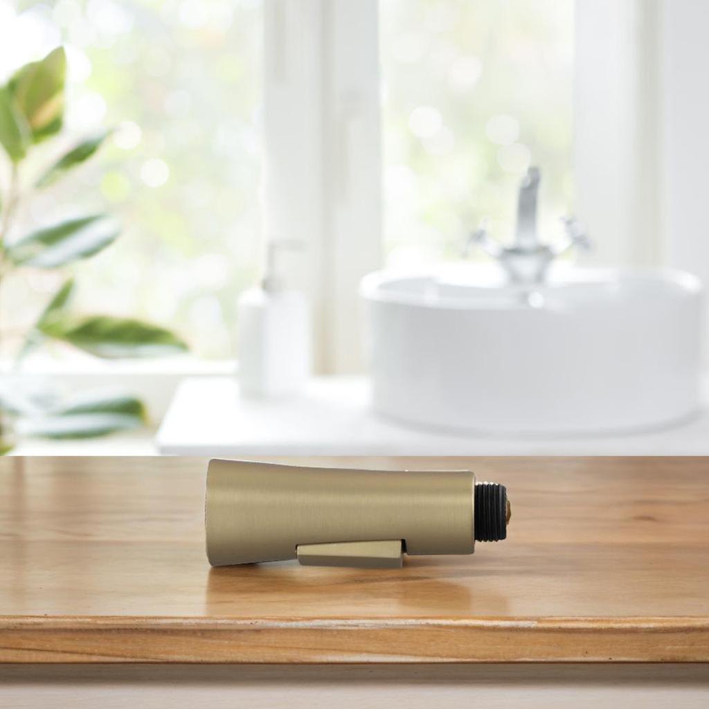 Змішувач для раковини з висувною лійкою, 1,8 GPM, колір щітка під золото, перемикач, кухонний, з'єднувач G1/2 (зовнішня різьба), підходить для з'єднань висувних шлангів