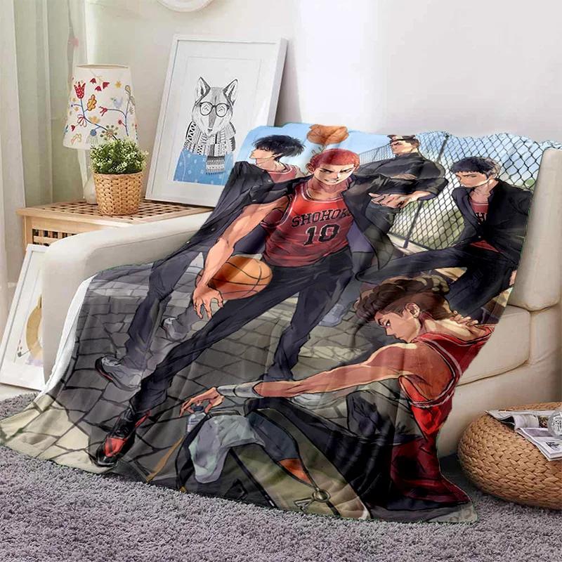 Cartoon Slam Dunk Basketball Anime Soft Flannel Blanket for Beds Bedroom Sofa Picnic,Throw Blanket for Outdoor Leisure Nap Gift
