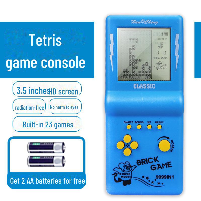 "Classic Large-Screen Retro Tetris Handheld Game Console for Kids"
