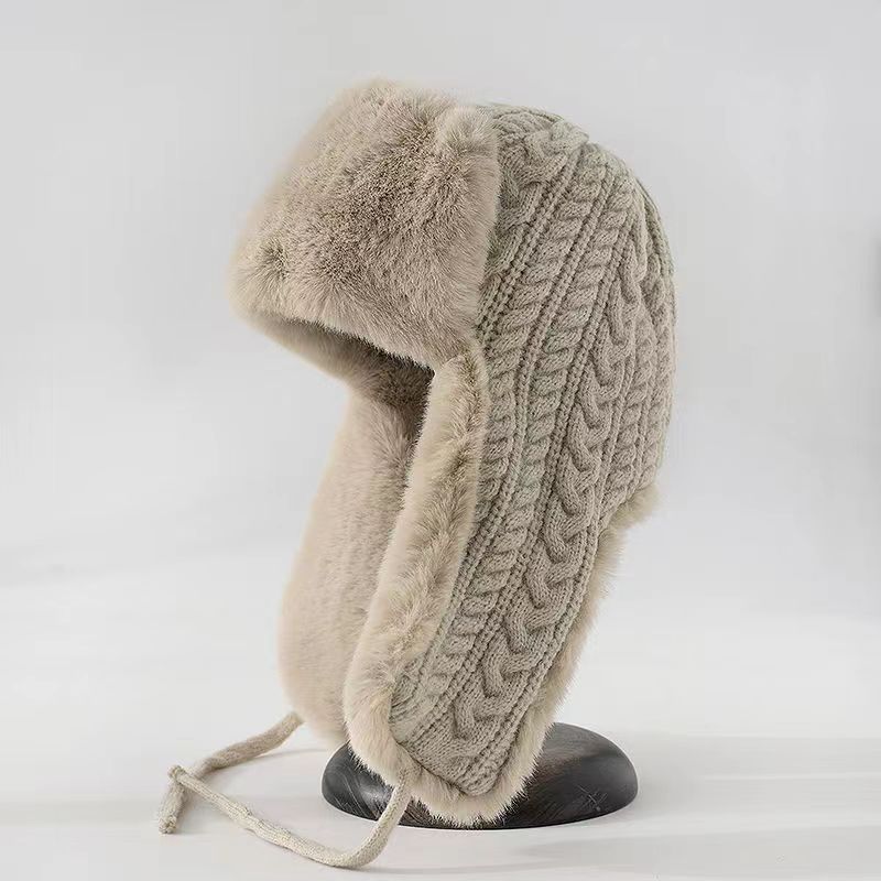 Extreme Warm Ushanka with Long Ear Covers, Super Thick Knit Winter Hat for Women, Windproof Skiing Cycling