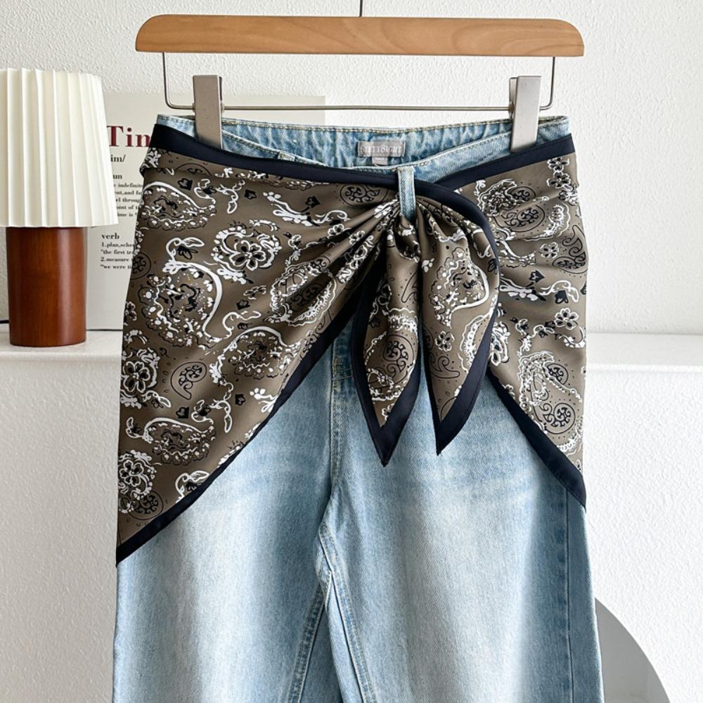 Sciarpa di Seta Raso Moda Stile Letterario Stile Etnico Sciarpa da Vita da Donna Accessorio Versatile Accessorio per la Vita dei Jeans Vita dei Jeans