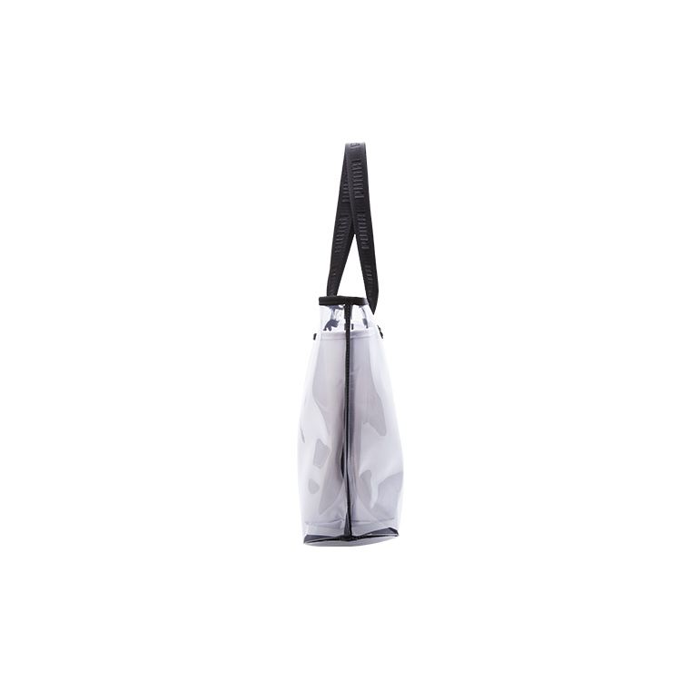 Puma Classic Logo Transparent Trendy Detachable Large Capacity Polyurethane Tote Shopping Bag Women Tote Bag White 076116-02