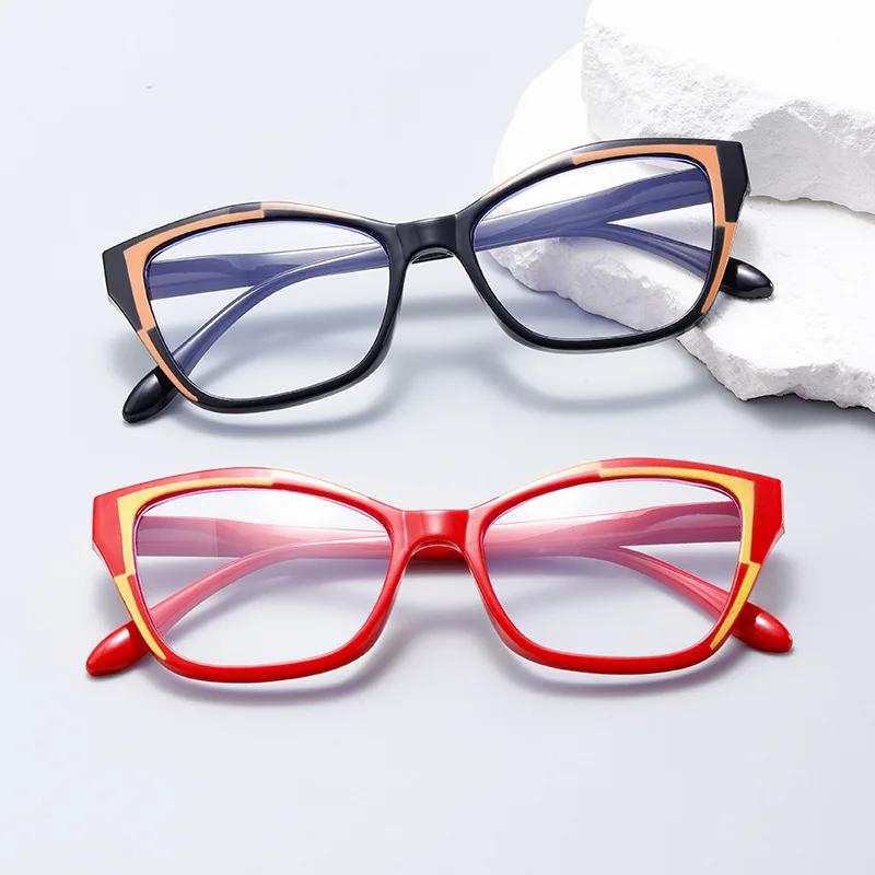 Neutral Fashion Cat-Eye Oversized Reading Spectacles Female's Light Luxury Elegant HD Blue-Ray Blocking Reading Spectacles+3.5+4.0