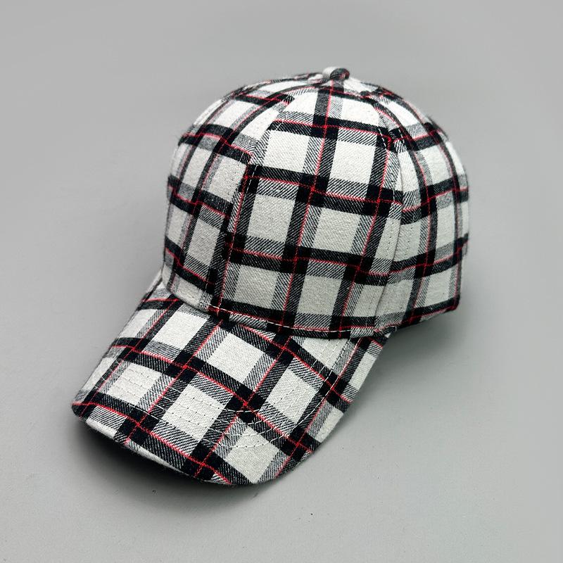 Spring And Summer Plaid British Retro Thousand Bird Grid Classic Baseball Cap Men And Women Retro Sunshade Personality Fashion Versatile