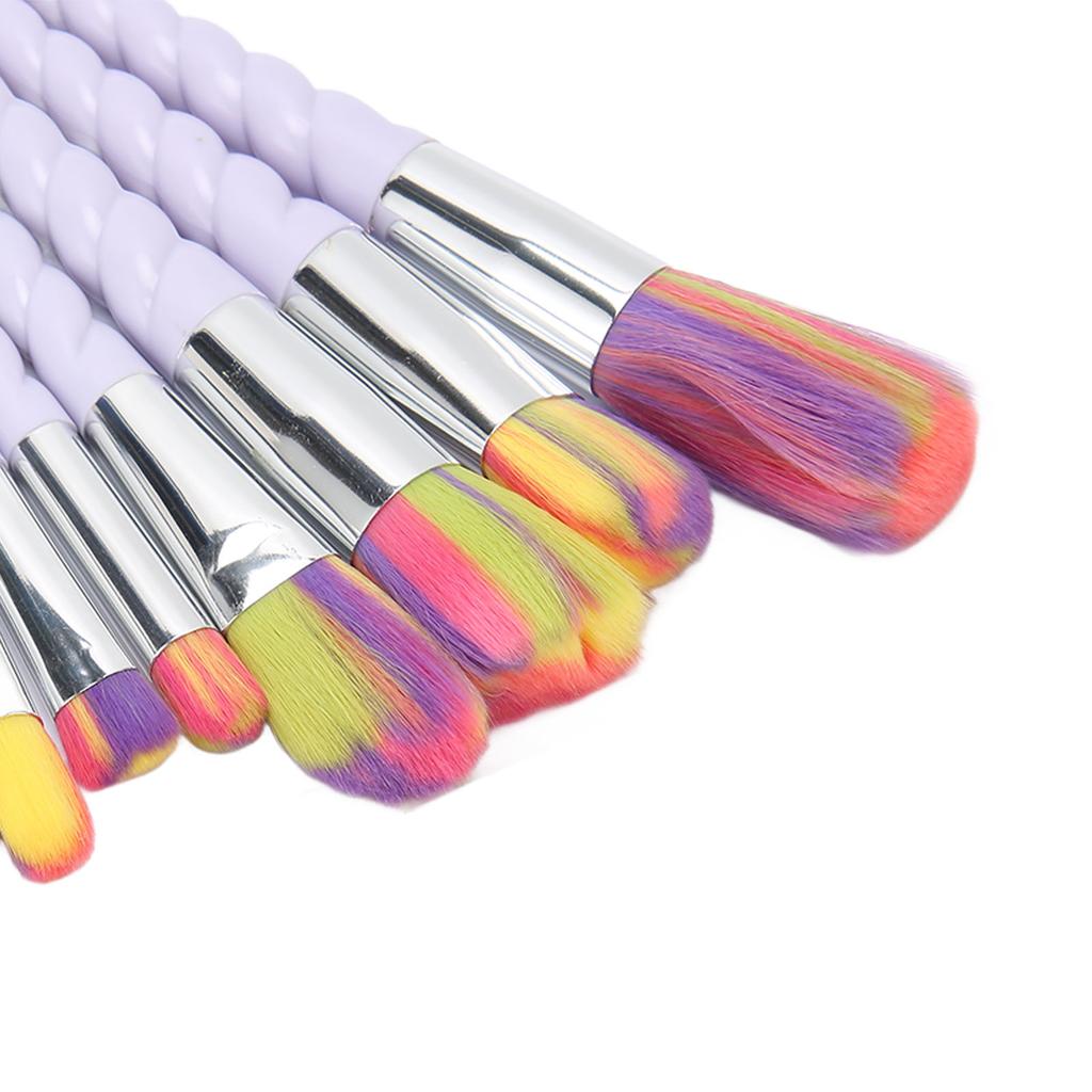 Makeup Brush Set Soft Colorful Bristles Portable Cosmetic Brush Kit for Loose Powder Eyeshadow Blush 10pcs
