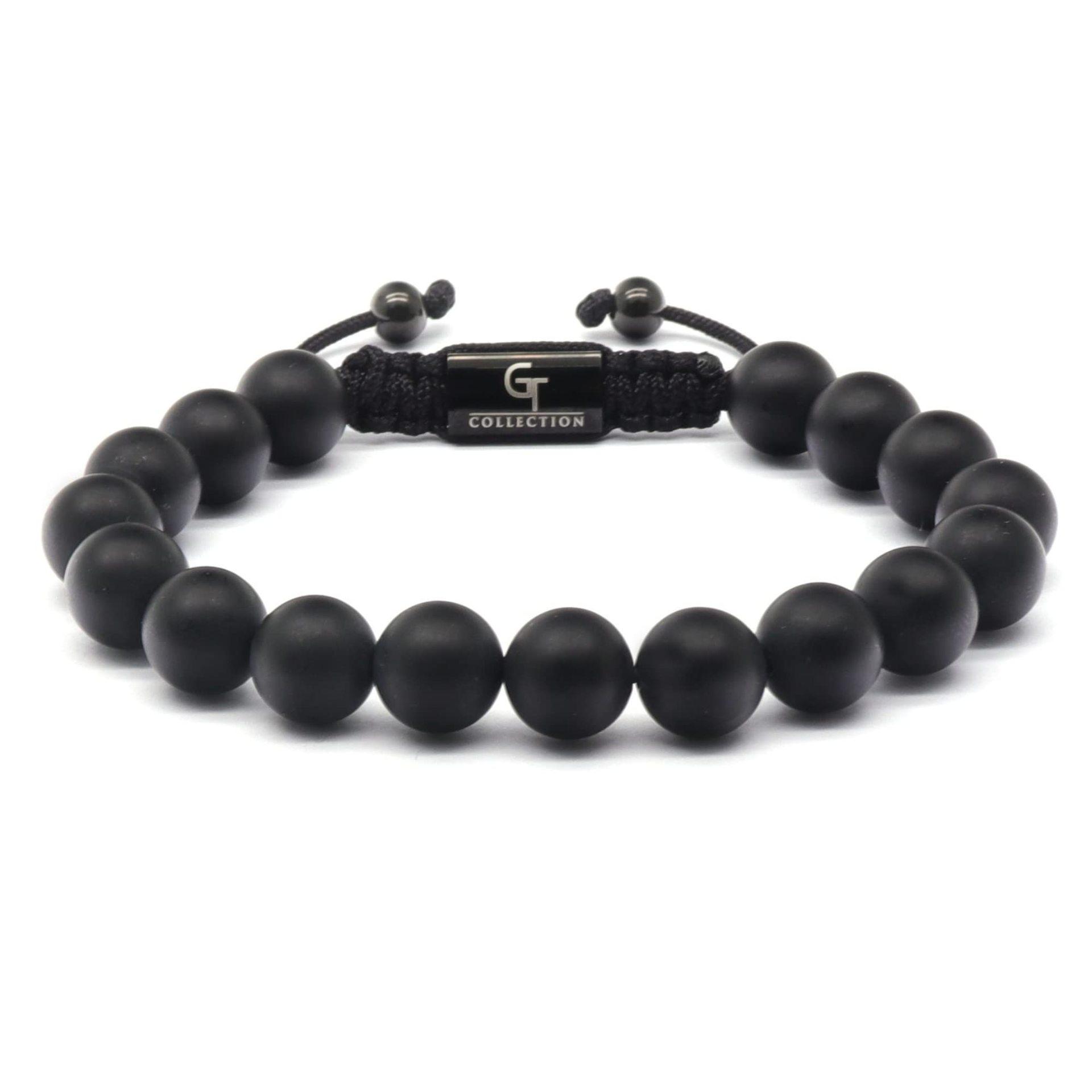 Men s Bracelet Natural Stone Beaded Bracelet Hand Weaving Adjustable Stainless Steel Engraved Beaded Bracelet