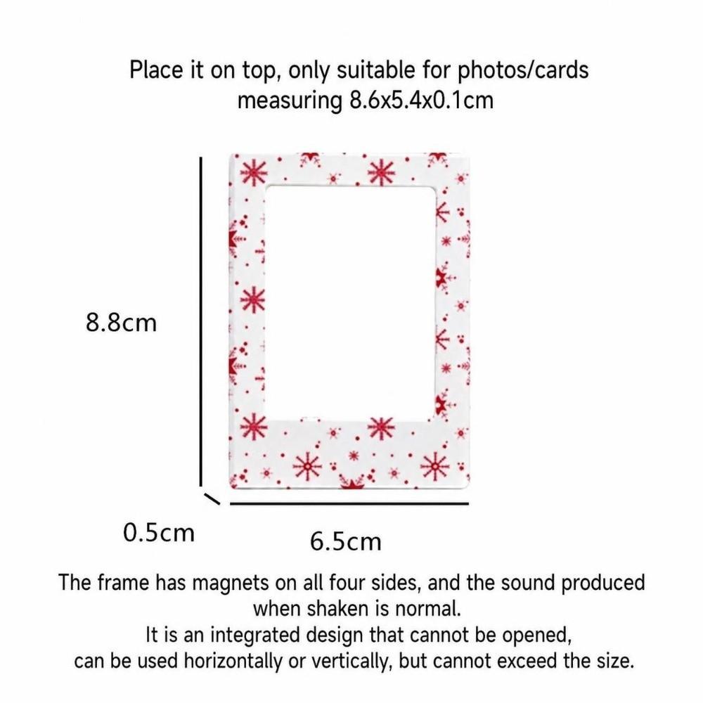 4Pcs Plastic Mini Magnetic Picture Frame Snowflake Refrigerator Picture Holder  for Polaroid Photo