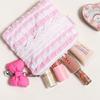 Korean Aesthetic Beauty Cosmetic Bag Breathable Cloud Pattern Lace Detailing Soft Portable Makeup Accessory