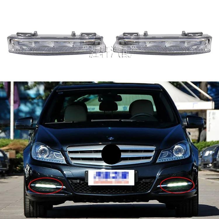 1pc LED DRL Daytime Running Lights for Mercedes Benz C E SLK Class W204 W212 R172 Fog lamp