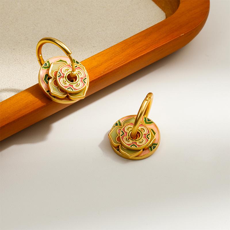 

Vintage Chinese Style Flower Drop Earrings: Minimalist Light Luxury with National Charm