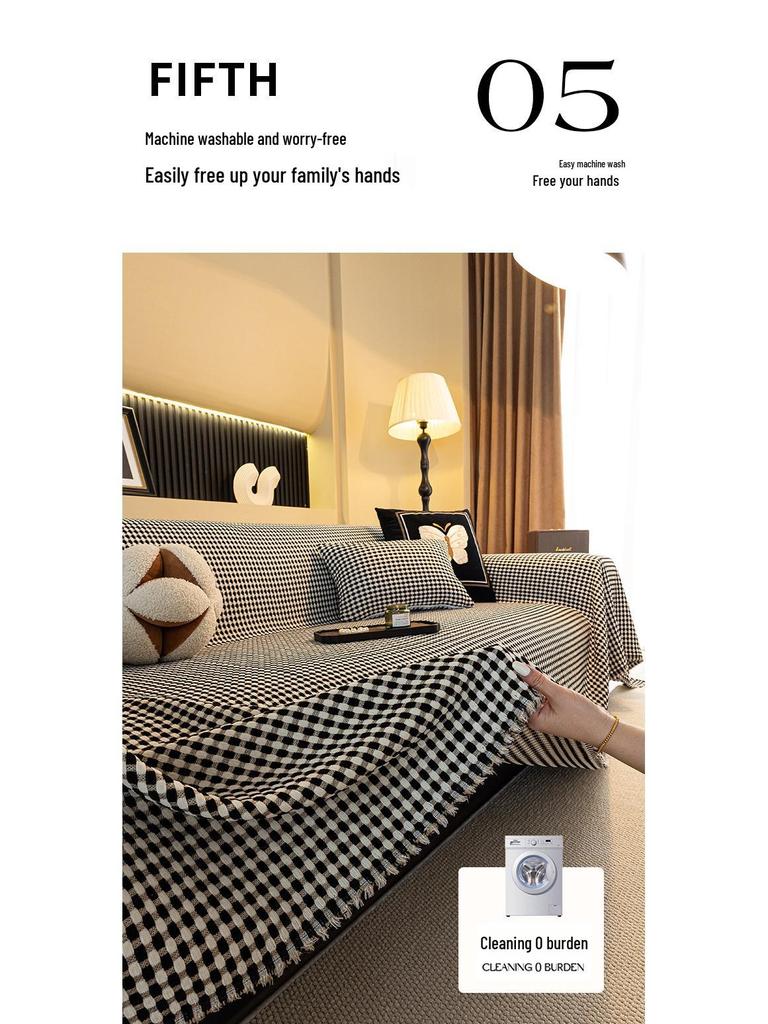 High-End Solid Color All-Season Non-Slip Anti-Scratch Sofa Cover