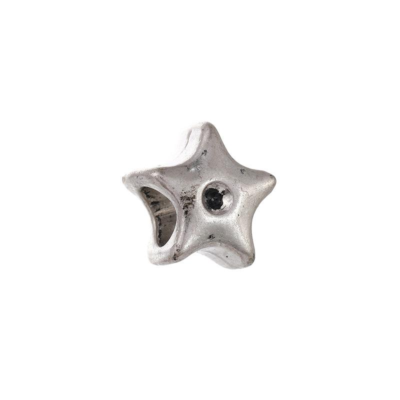 Diy Handmade Ancient Silver Tibetan Silver Jewelry Accessories, Multi-Style Pentagram Love Hole Beads, Bracelet, Alloy Bead Spacer Beads