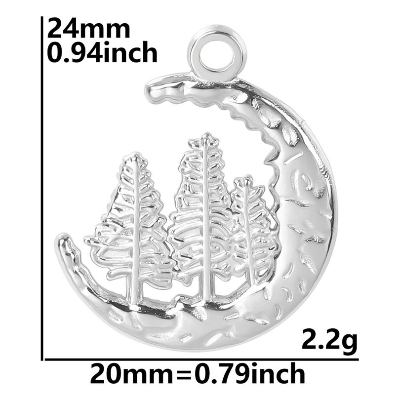 Fashion Moon Charm Pendant Metal 304 Stainless Steel Charms For Jewelry Making Supplies Wicca Components DIY Earrings Bracelets