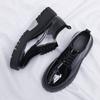 Nowe buty na wysokim obcasie na platformie, zwiększające wzrost o 4 cm, casualowe męskie buty ze skóry lakierowanej, męskie buty Oxford do sukienki, buty na formalną imprezę, ślub