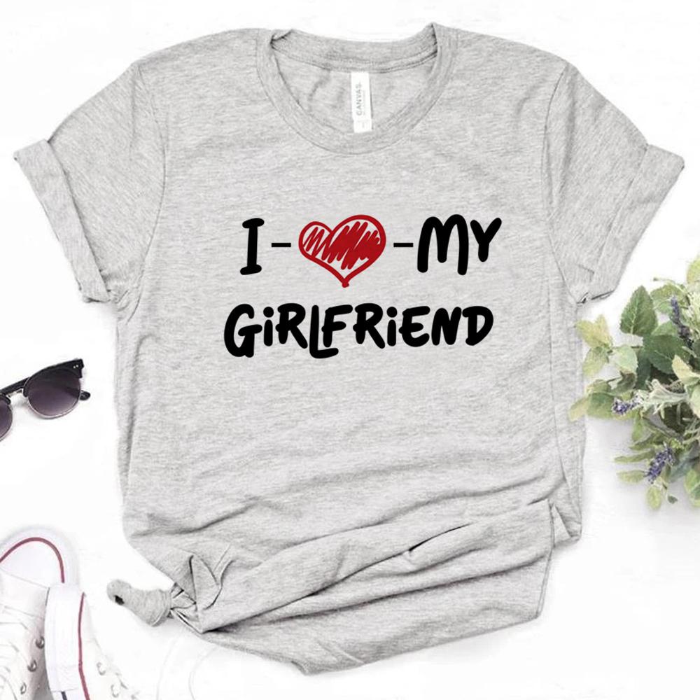 I Love My Girlfriend T Shirt Women Manga Tshirt Female Graphic Japanese Funny Clothing Summer Short Sleeved Harajuku Streetwear