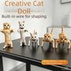 Animal Figure Cat Plush Doll Built in Skeleton Funny Cat Toy Kawaii Plush Cat Toy  Kids Toy