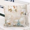 Throw Pillow Cover Xmas Theme Protective Single Side Printing Christmas Party Throw Cushion Cover Holiday Decoration Daily Use