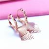 Purple Gold-Plated Rose Gold Shiny Rhombus Earrings Fashion Personality Trend Temperament Exquisite Colored Gold Women