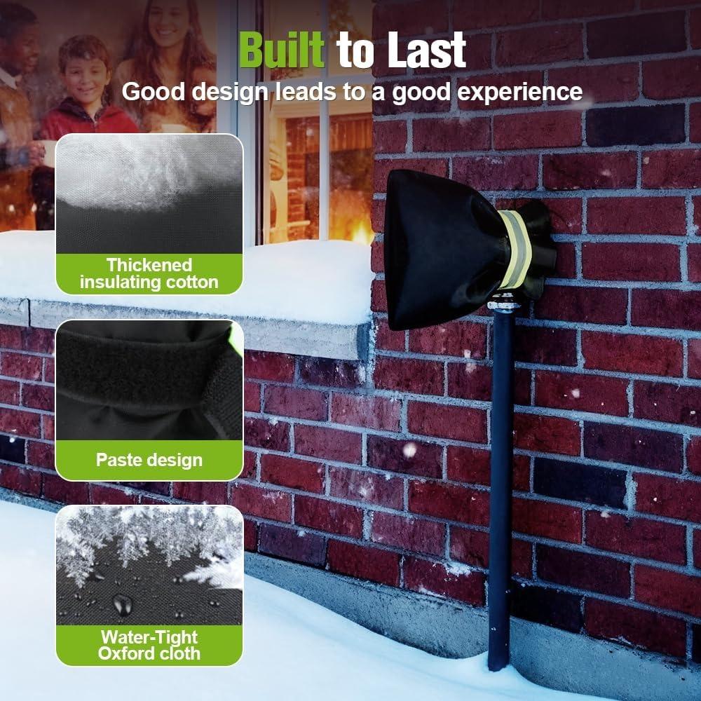 Winter Outdoor Faucet Cover, 2026 New Outdoor Faucet Frost-Proof Cover, Pipe Insulation Waterproof Protective Cap (3-Pack)