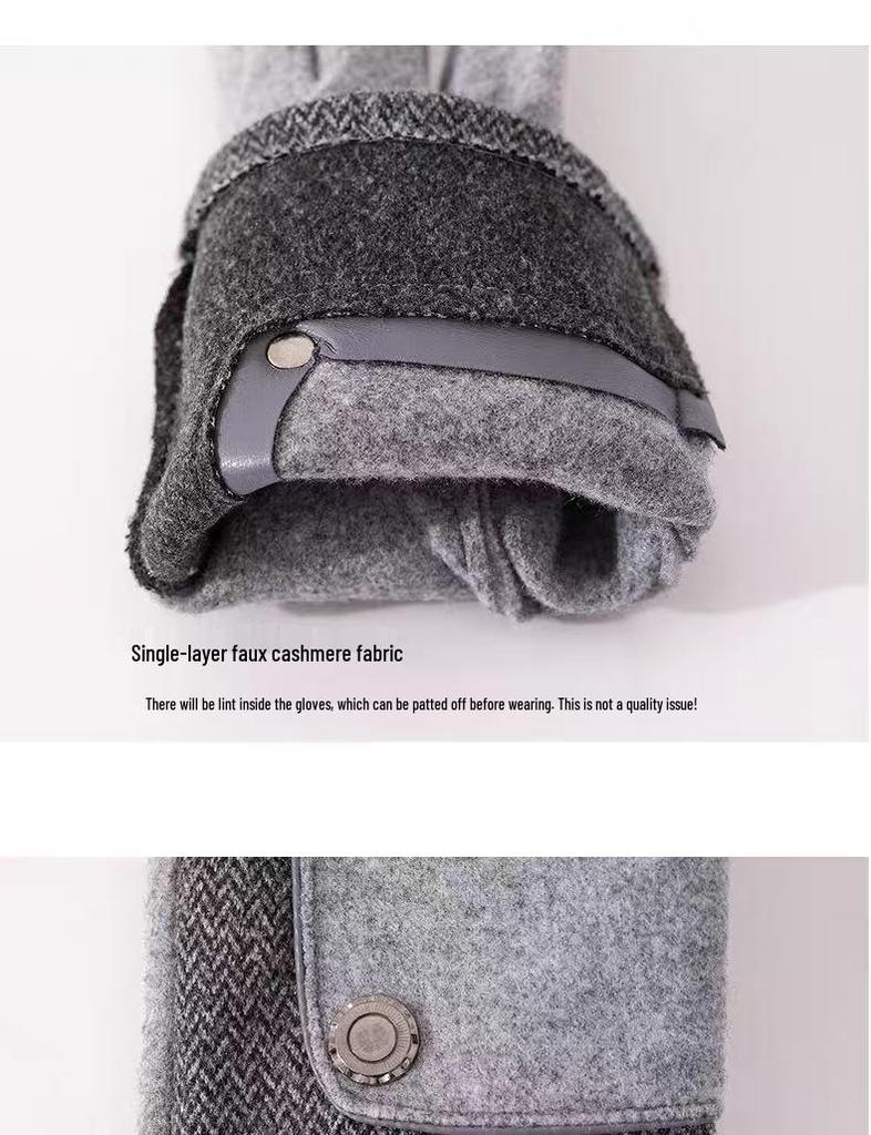 Męskie Zimowe Rękawiczki Dotykowe z Podszewką Polarową - Wiatroodporne, Mrozoodporne, Codzienne Rękawiczki do Prowadzenia
