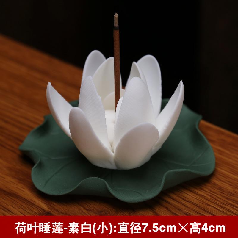 Ceramic Incense Burner Lotus Incense Plug Home Indoor Incense Table Incense Holder Line Incense Zen Decoration Ornaments