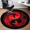 1pc Yin Yang Dragons Office Round Area Rug, Under Office Chairs Bedroom Living Room Home Decor, Room Deco, Available in Various Sizes