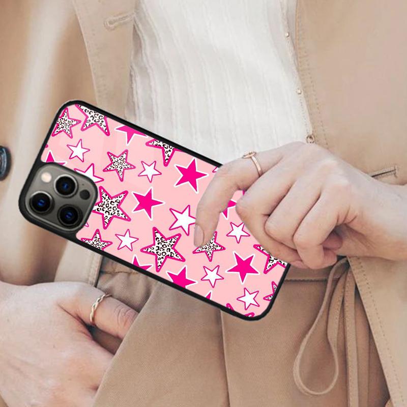 preppy stars lightning pink Magnetic Phone Case For APPLE iPhone 17 Air 16 14 13 12 Pro Max 15 Plus Wireless MagSafe Cover