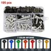 195pcs Fairing Screws Bolt Kit for Suzuki GSXR600 GSXR1000 Hayab GSX1300R GSX600F GSX750F SV1000 SV650 TL1000R/S DL650 DL1000