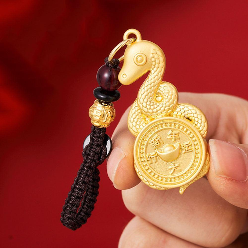 2Pcs Fortune-attracting Zodiac Snake Keychain Bring Good Luck Bag Hanging Decoration  Luck Gifts