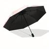 1pc Flamingo Family Floral Wreath Automatic Opening and Closing Umbrella - Small Umbrella Suitable for Various Occasions, Portable 3-Fold Sm
