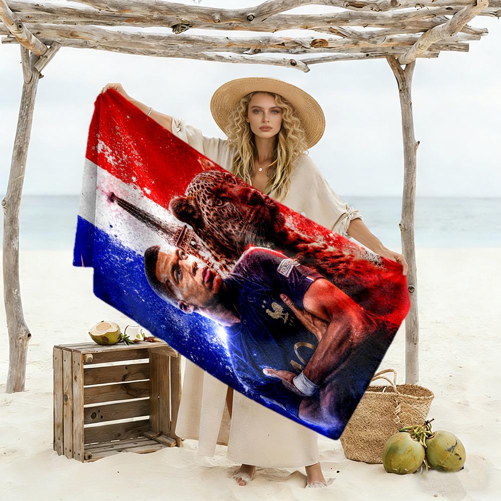 Star Player Kylian Mbappé Beach Towel Super Soft Absorbent Comfortable Lightweight
