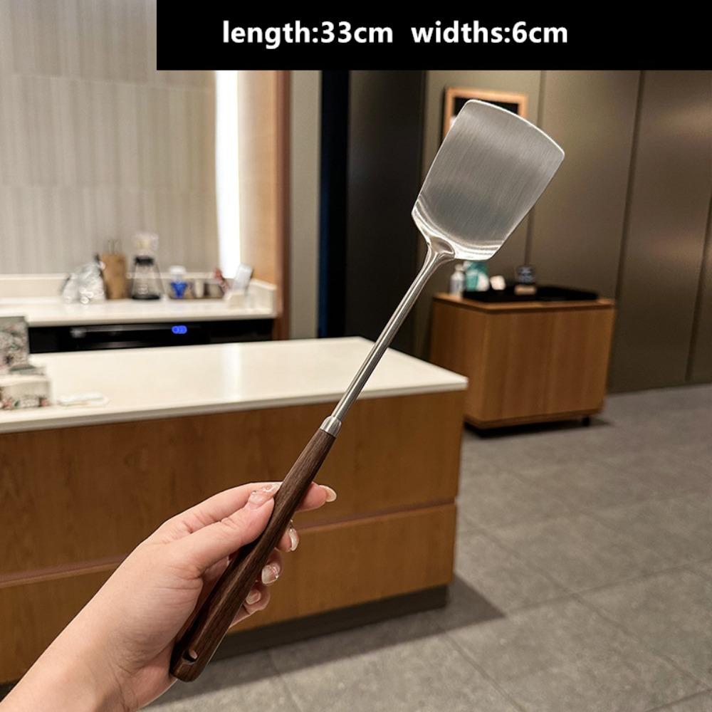 

Кухонная ложка для жарки из нержавеющей стали с длинной ручкой, кулинарная лопатка для жарки, кухонные инструменты Square Shovel