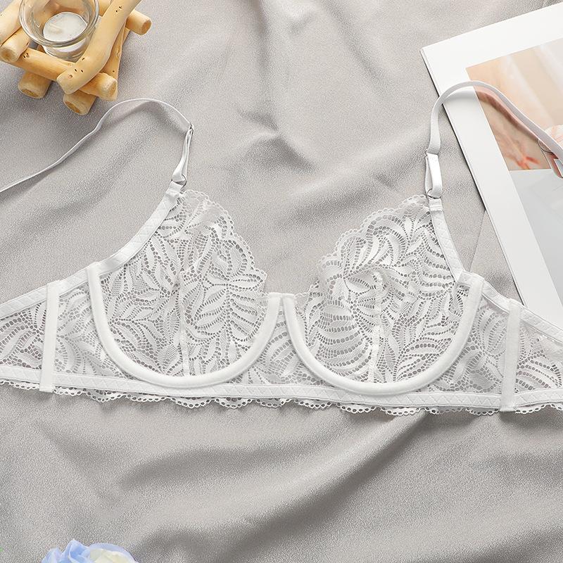 Women's Transparent Lingerie Set Lightweight Breathable Lace Lingerie Thong Bra Set