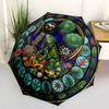 Tropical Nature Mandala pattern umbrella, portable and foldable design, 8 ribs, a casual accessory for Halloween, Christmas, and birthday gifts.