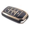 TPU Key Fob Cover for Toyota 4-Button Gold Edge Full Cover Key Fob Case Car Key Protection Cover