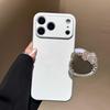 Premium Rhinestone KT Cat Mirror Phone Case for iPhone 17 Pro Max with Lychee Pattern and Magnetic Stand