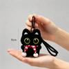 [sansejin] Black Cat & White Cat Plush Keychain with Scarf (Set of 2)