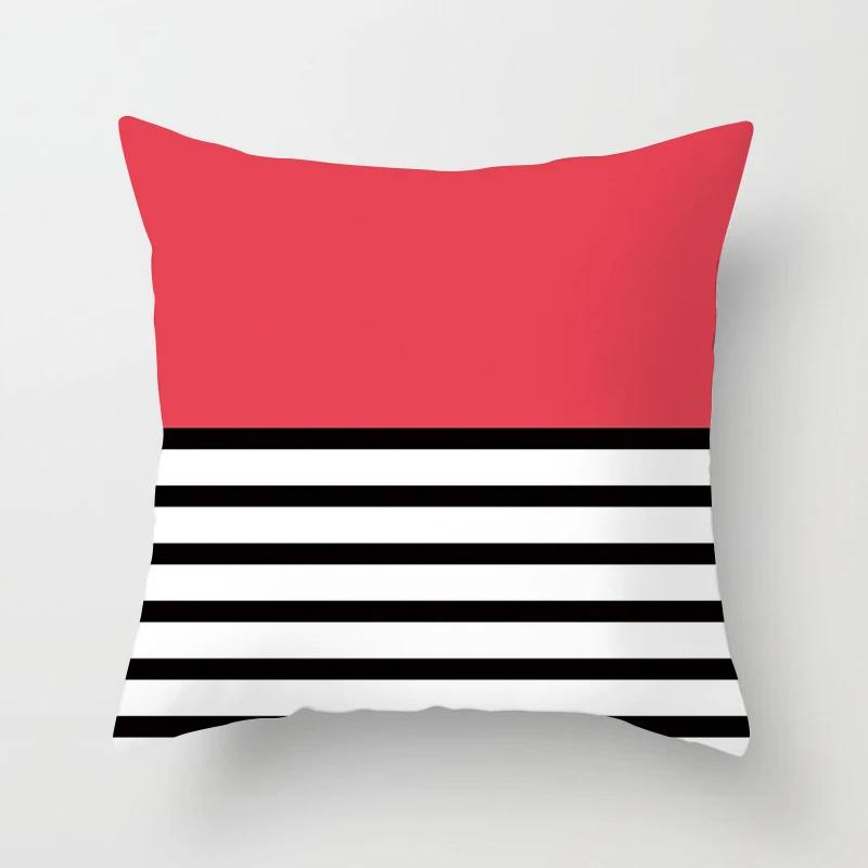 Pink Color Cushion Cover Geometric Print Decorative Pillows Red Stripe Pillow Case Pillows Decor Home For Car/bed /sofa
