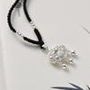 Tichiya Ethnic Style Luxury Woven Clavicle Chain Necklace In S925 Sterling Silver Women's Peace Lock Trendy Design