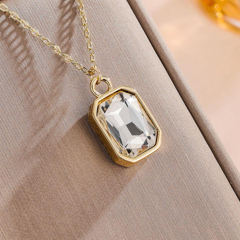 Trendy Square Stainless Steel Zirconia Earrings For Women Girls Gold Color Metal Crystal Earring Party Birthday Daily Jewelry