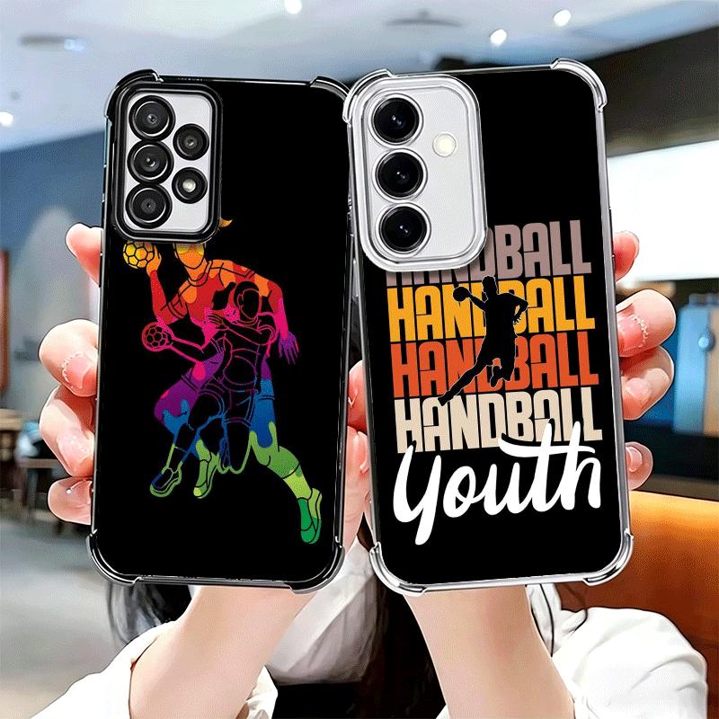 Handball Sport Plating Phone Case For Samsung A17 A07 A37 A57 A16 A56 A15 A55 A14 A54 A13 A53 A26 A36 A25 A35 A24 A34 A23 A33