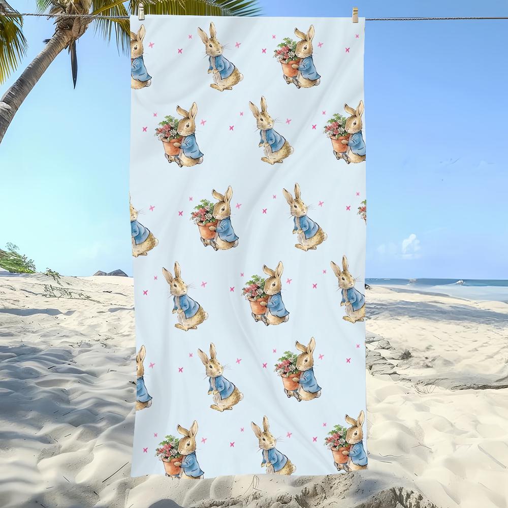 Cartoon Towel Soft Pool Gift For Travel Gym Shower Camping P-Peter-Rabbit Quick Dry Cute Sports Large Beach Towel