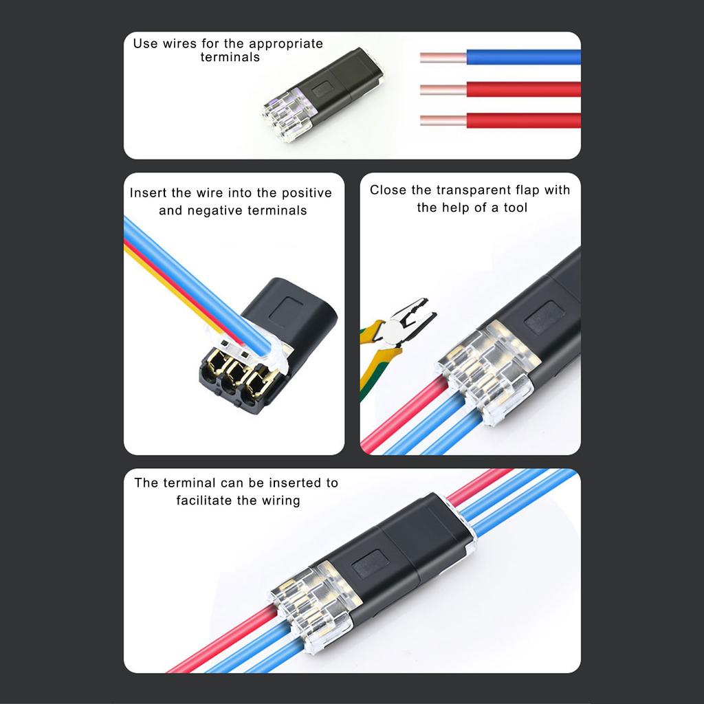 10pcs Locking Terminals Block for Secure Electrical Connection in Craft Projects and Home Repairs Tool Casual Use
