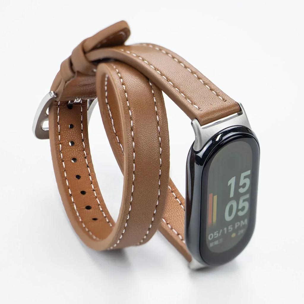 For Mi Band 8 Strap Leather Band For Xiaomi Mi Band9 Wrist Strap Correa Watch Replacement Miband8/9 NFC Sports Bracelet Pulseira