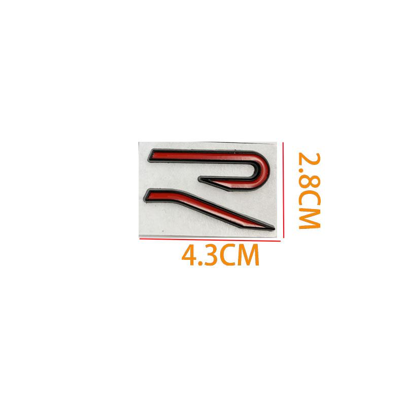 3D Metal R logo Emblem Front Grille Badge Tail Trunk Sticker Accessories For GTI Rline Polo Golf MK8 Touareg Passat Magotan CC