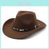 Wool Felt Western Cowboy Hat With Large Brim For Outdoor Travel And Gift For Men Women